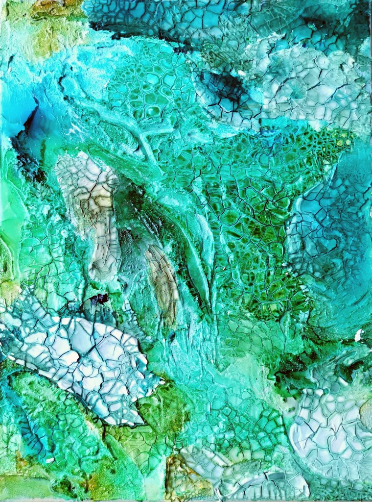 Contemporary art. abstract and expressiv. Minimal and clear artwork. cracked up canvas in land-colors with cracked up parts. Maximo Simon Walther 